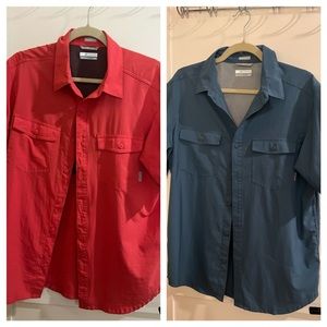 Lot of 2 Men’s M Columbia Short sleeve shirts